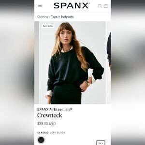 SPANX AirEssentials Very Black Crewneck Sweater